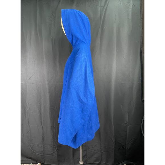 London Fog 4X Electric Blue Woman's Hooded Zip Up  Wool Blend Coat, Plus Size - Picture 6 of 11